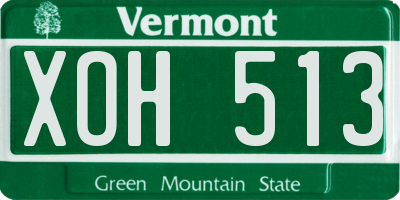 VT license plate XOH513