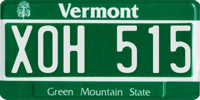 VT license plate XOH515