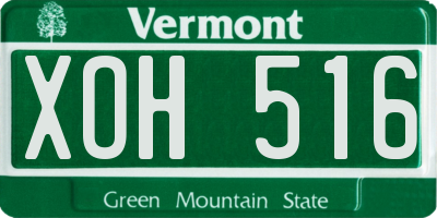 VT license plate XOH516