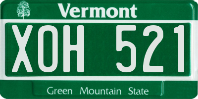 VT license plate XOH521