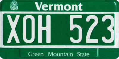 VT license plate XOH523
