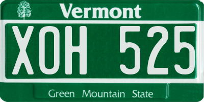 VT license plate XOH525