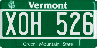 VT license plate XOH526