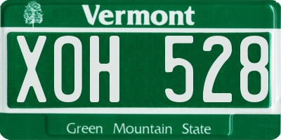 VT license plate XOH528