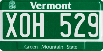 VT license plate XOH529