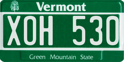 VT license plate XOH530