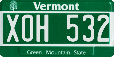 VT license plate XOH532