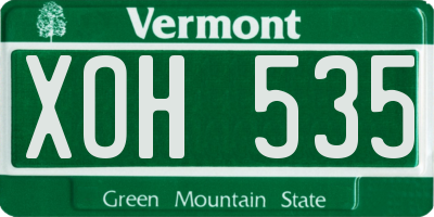 VT license plate XOH535