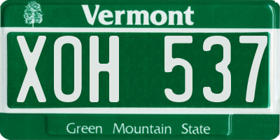 VT license plate XOH537