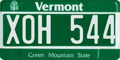 VT license plate XOH544