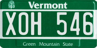 VT license plate XOH546