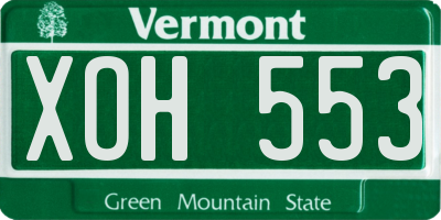 VT license plate XOH553