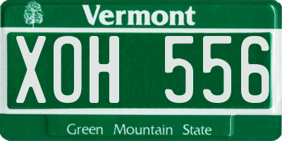 VT license plate XOH556