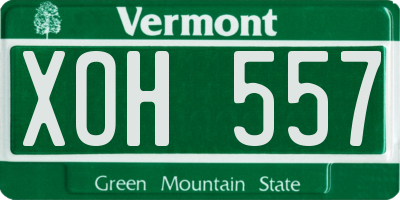 VT license plate XOH557