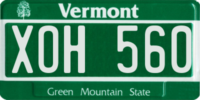 VT license plate XOH560