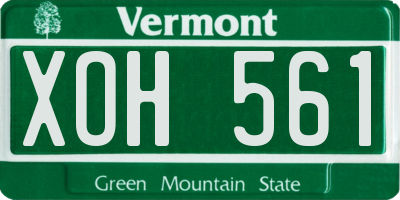 VT license plate XOH561