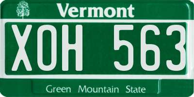 VT license plate XOH563