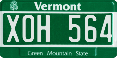 VT license plate XOH564