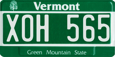 VT license plate XOH565