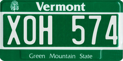 VT license plate XOH574