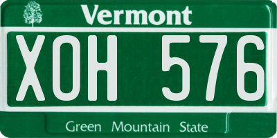 VT license plate XOH576