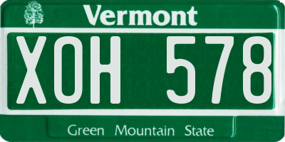 VT license plate XOH578