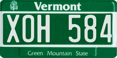 VT license plate XOH584