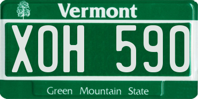 VT license plate XOH590