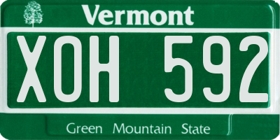 VT license plate XOH592