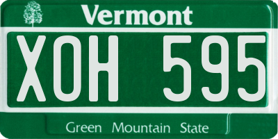 VT license plate XOH595