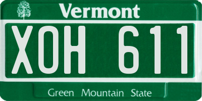 VT license plate XOH611