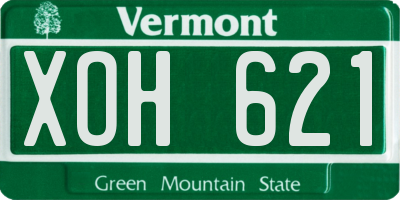 VT license plate XOH621