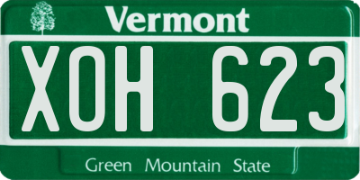 VT license plate XOH623