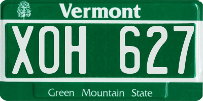 VT license plate XOH627