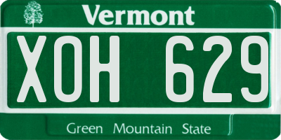 VT license plate XOH629