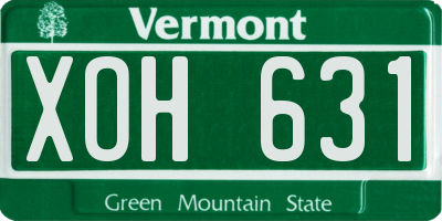 VT license plate XOH631