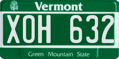 VT license plate XOH632