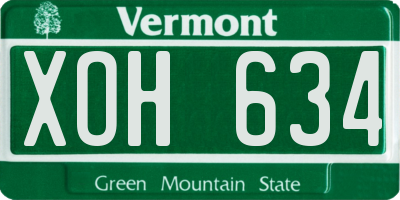 VT license plate XOH634
