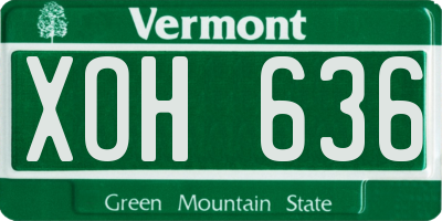 VT license plate XOH636