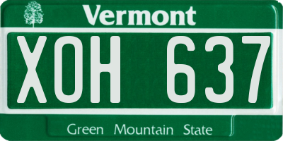VT license plate XOH637
