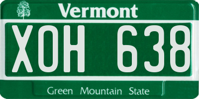 VT license plate XOH638