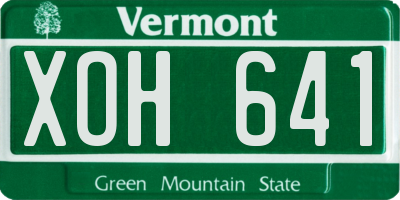 VT license plate XOH641