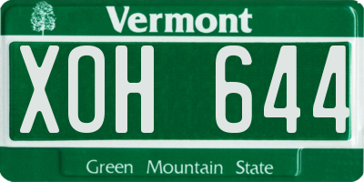 VT license plate XOH644