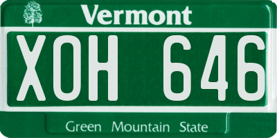 VT license plate XOH646