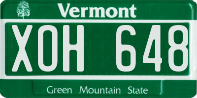 VT license plate XOH648
