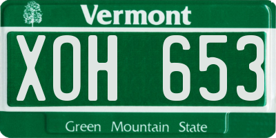 VT license plate XOH653