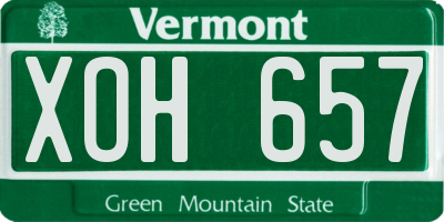 VT license plate XOH657