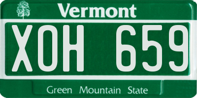 VT license plate XOH659