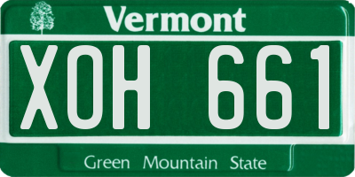 VT license plate XOH661