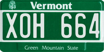 VT license plate XOH664
